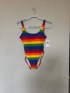 Michael Kors Rainbow Stripe One-Piece Swimsuit